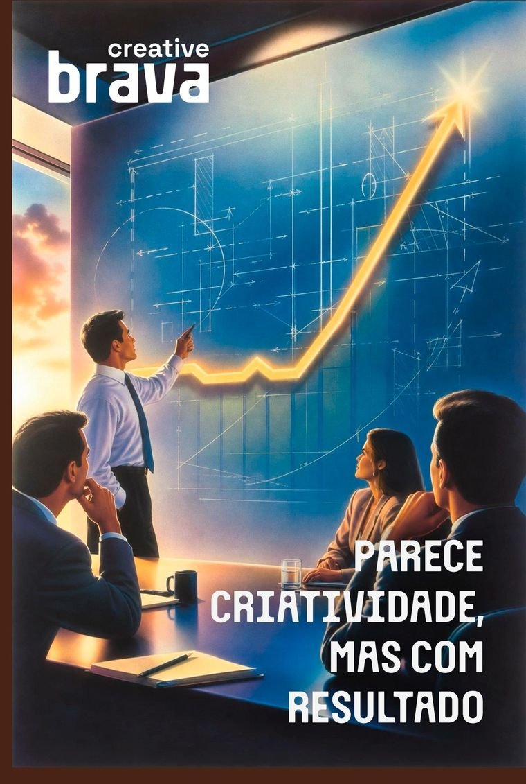 Capa do guia de marca da Brava Creative com a frase Parece criatividade, mas com resultado